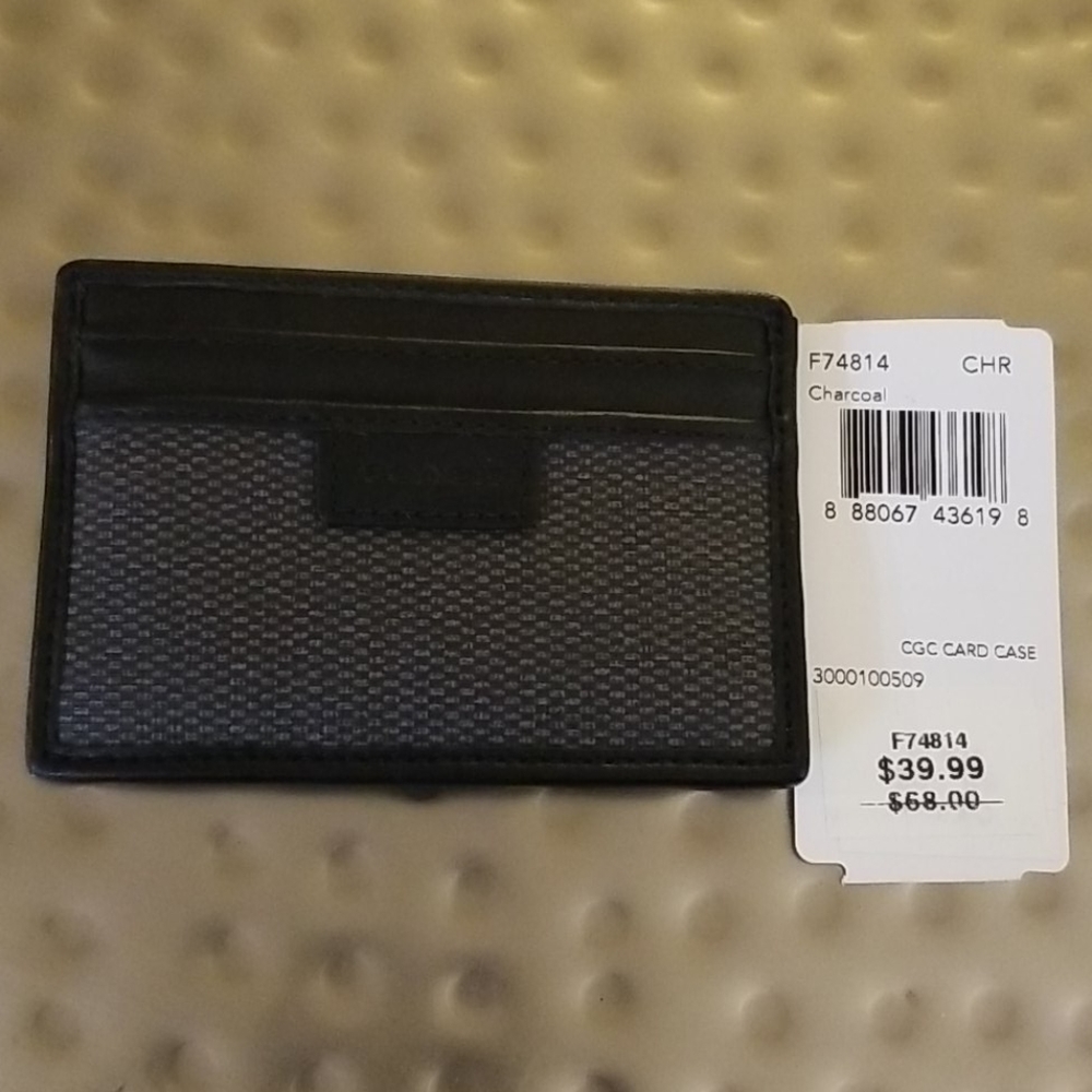 Coach Charcoal Brown  Card Case